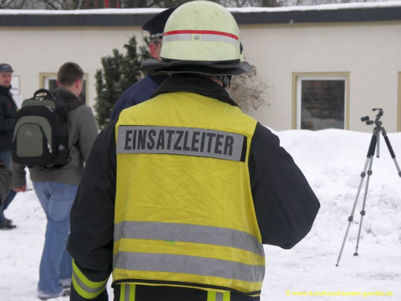 Einsatzleiter der Einsatzübung der Berufsfeuerwehr Görlitz